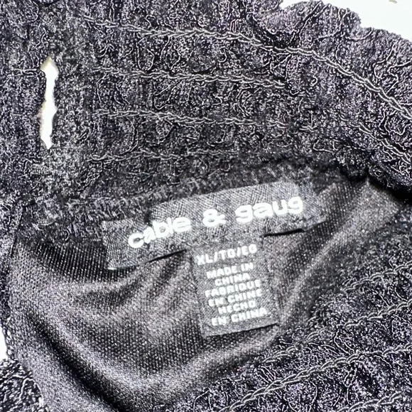 🔴Cable & Gauge Black Ruffled Lace Blouse Size XL - Picture 7 of 12